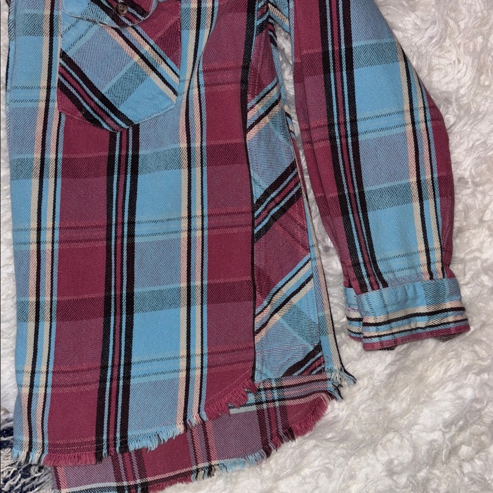 Free People Plaid  Mid-Western Shirt, Size S/P - Picture 5 of 15